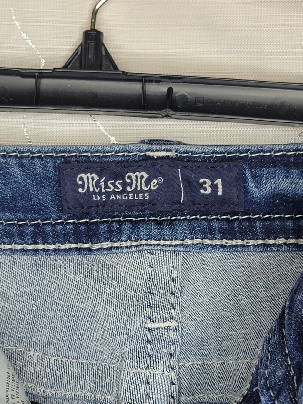 Miss Me Western Bootcut Jeans Size 31 Embroidered Cow Skull Stretch Bling - Picture 15 of 15